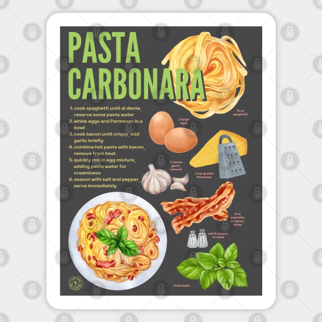 Pasta Carbonara - Italian Classic Recipe Sticker by TuncGK